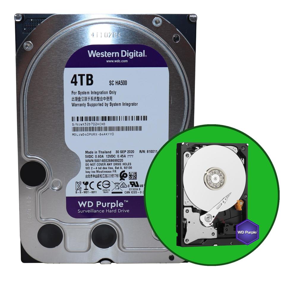 Hd Purple Surveillance 4tb 256mb Sata3 3,5 Western Digital Cor