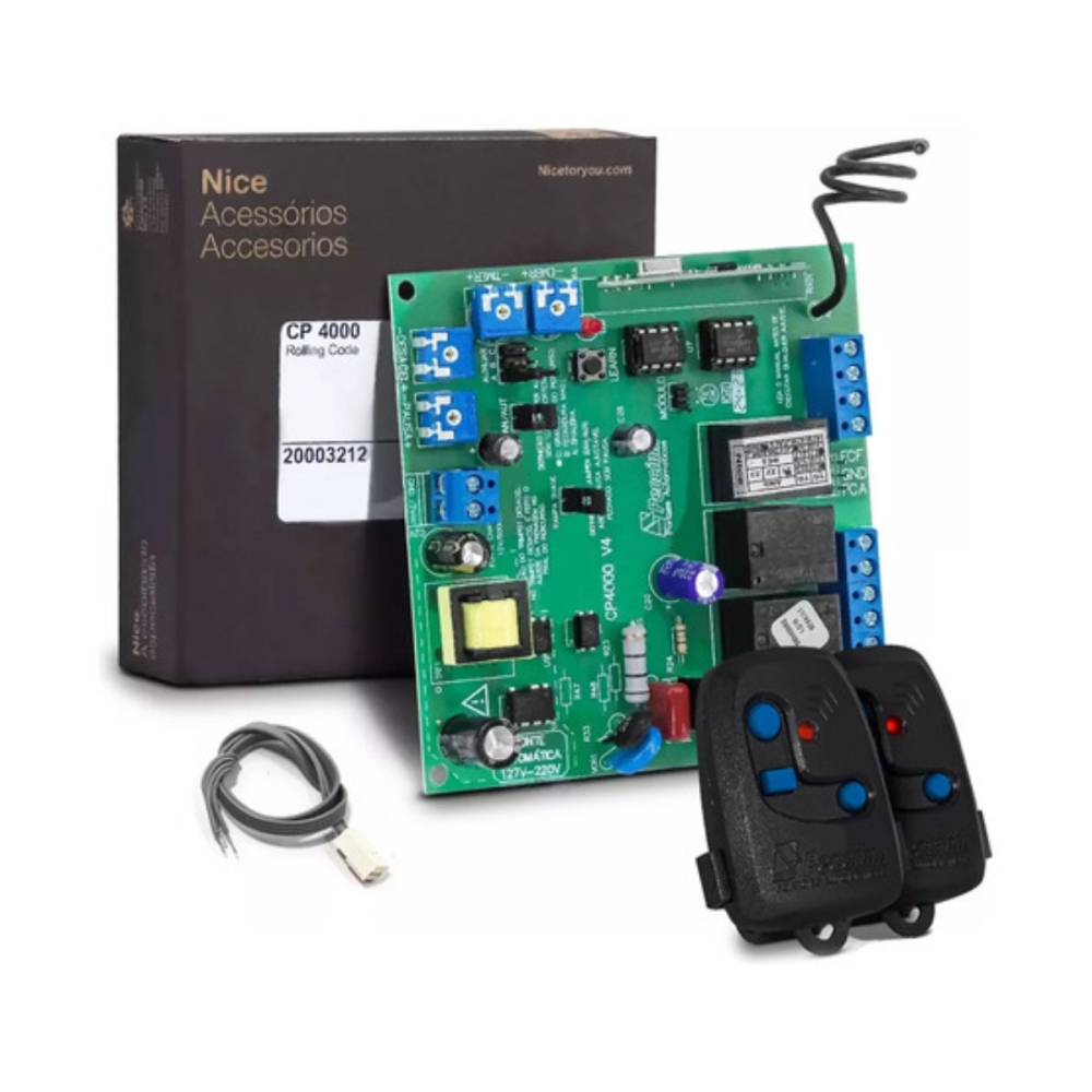 Placa Central De Comando Cp 4000 Peccinin + 2 Tx 3c Preto Nice