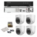 Kit Hikvision 4 Cameras Dome Dvr Turbo Hd Fonte Conectores