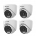 KIT 4 CÂMERAS DOME HIKVISION COLORVU+IR D 1080P DS-2CE76D0T-EXLPF