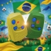 Kit Controles Port&atilde;o Peccinin Edi&ccedil;&atilde;o Especial Brasil Amarelo E Verde