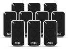 Kit 10 Controles Remotos Nice Peccinin Era Inti 433 MHz 2 Bot&otilde;es Preto