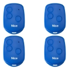 Kit 4 Controle Remoto Linear/nice 3 Botao Azul 3tb 433 Mhz Azul