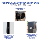 Fechadura Eletr Agl 12v Ultra Card Ch Simp Mf 13,56mhz Pt