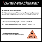 Kit Motor Deslizante Nice Peccinin Super 4010f - 220V + 3m Cremalhe 